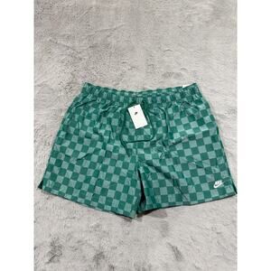 Nike Shorts Mens XXL Green Checkerboard Swim Trunks Quick Dry Standard Fit New